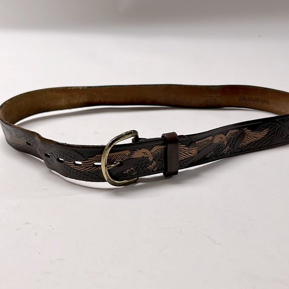 Wrangler Other - Vintage Wrangler bald eagle detailed leather belt